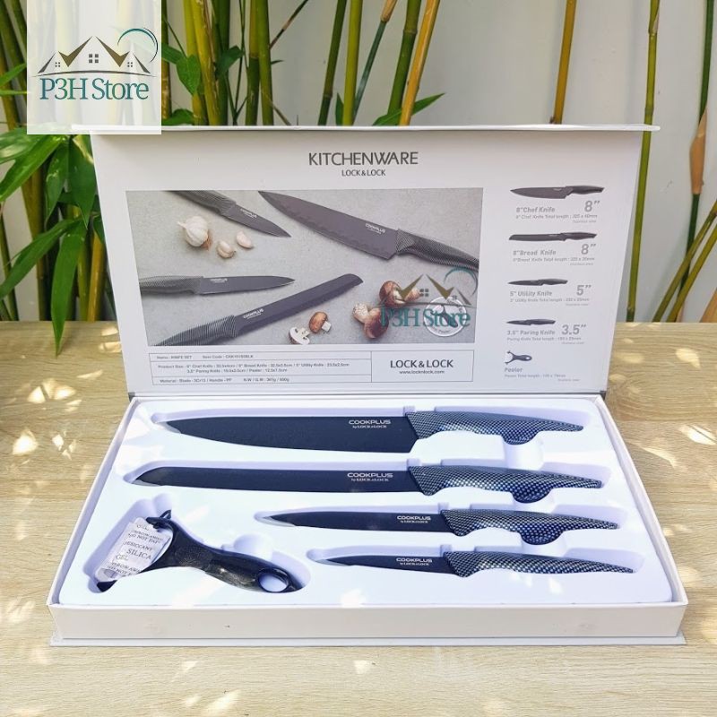 Bộ dao nhà bếp 5 món Lock&Lock Cookplus CKK101S5BLK