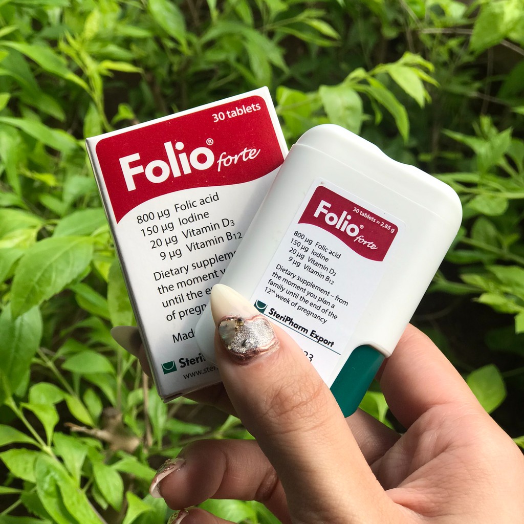 Viên uống bổ sung Acid Folic cho mẹ bầu Folio® forte - Hộp 30 viên - Dành cho phụ nữ dự định mang thai tới tuần thứ 12