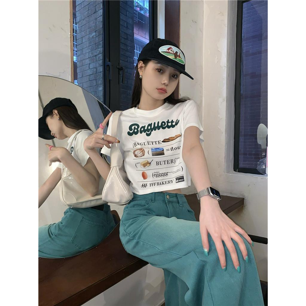 Áo Thun Nữ Ngắn Tay In Chữ 51087 Thời Trang