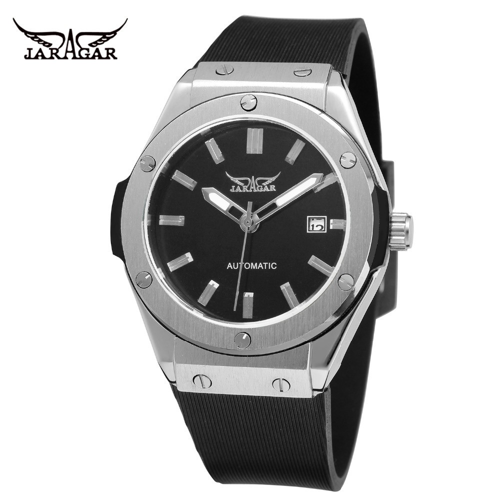 [Mã FAGREEN1505 giảm 10% tối đa 30K đơn từ 99K] Đồng hồ nam cơ Automatic JARAGAR dây cao su Classic 42mm - JARR1 MD