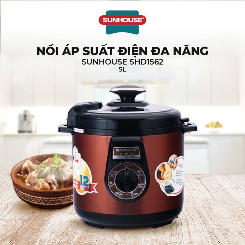 Nồi áp suất điện đa năng SUNHOUSE SHD1562 Cafe | BigBuy360 - bigbuy360.vn