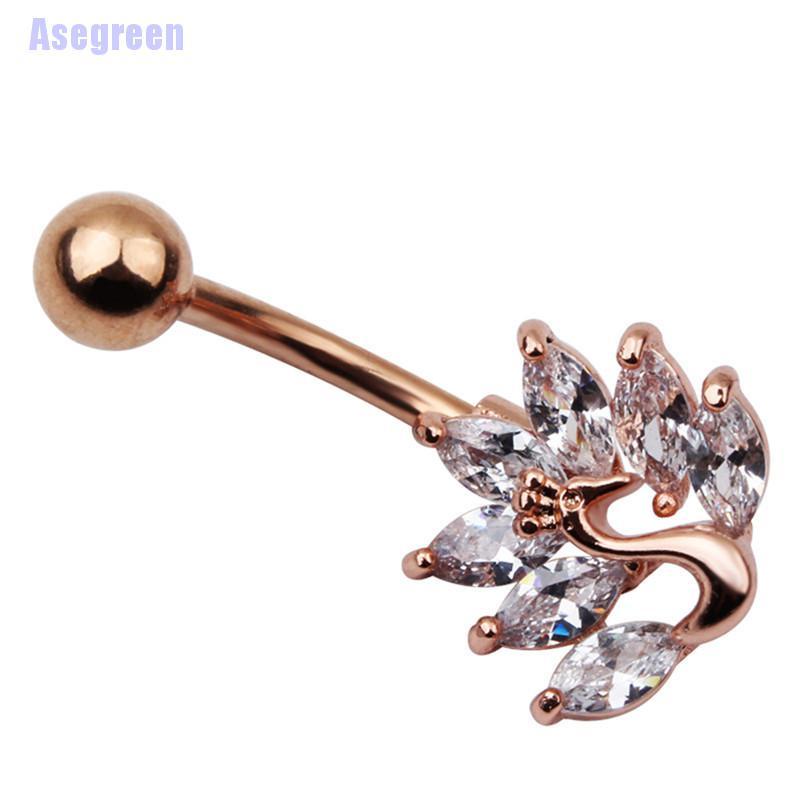 Khuyên Rốn Inox Đính Đá Zircon Sang Trọng