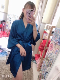 Áo choàng không ren. Chất phi lụa freesize dưới 60kg