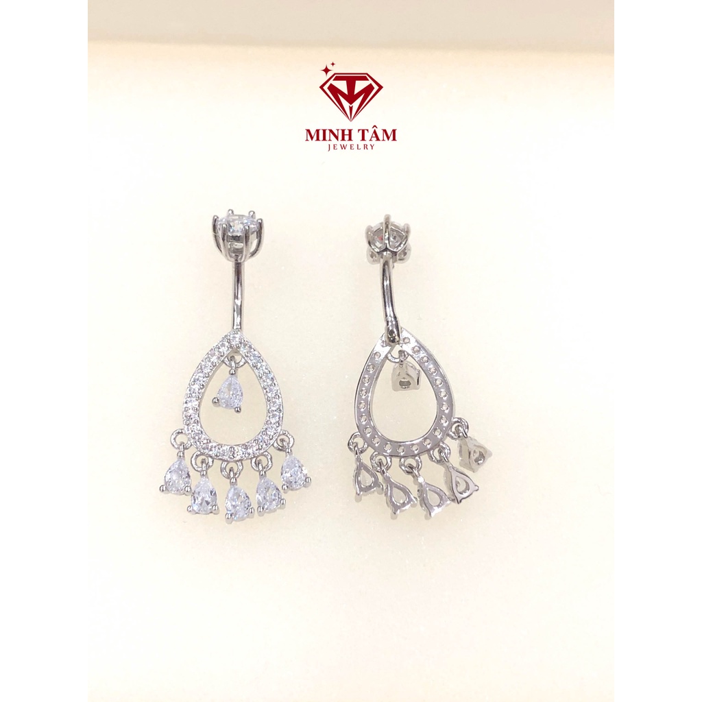 Khuyên rốn bạc 925 hình giọt nước nụ đá cao cấp-Minh Tâm Jewelry