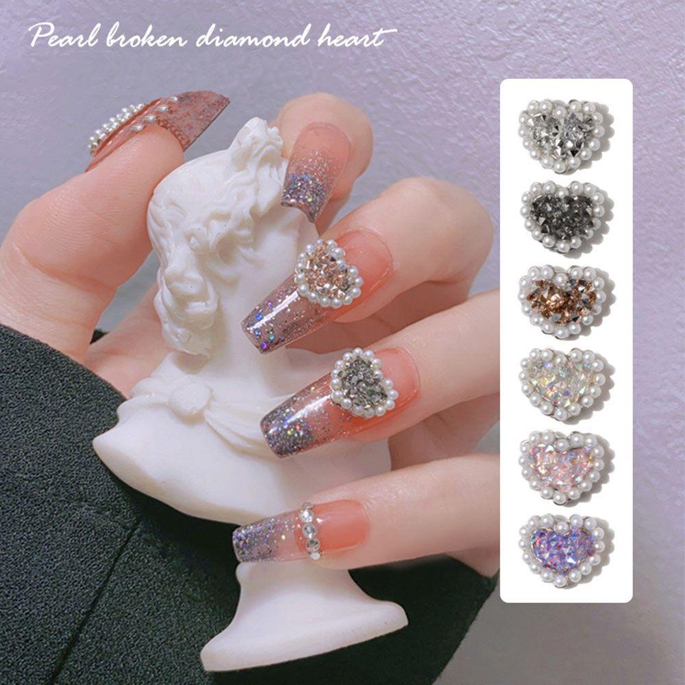ROSE Phụ Kiện Đá Đính Trang Trí Móng Hình Trái Tim Mới