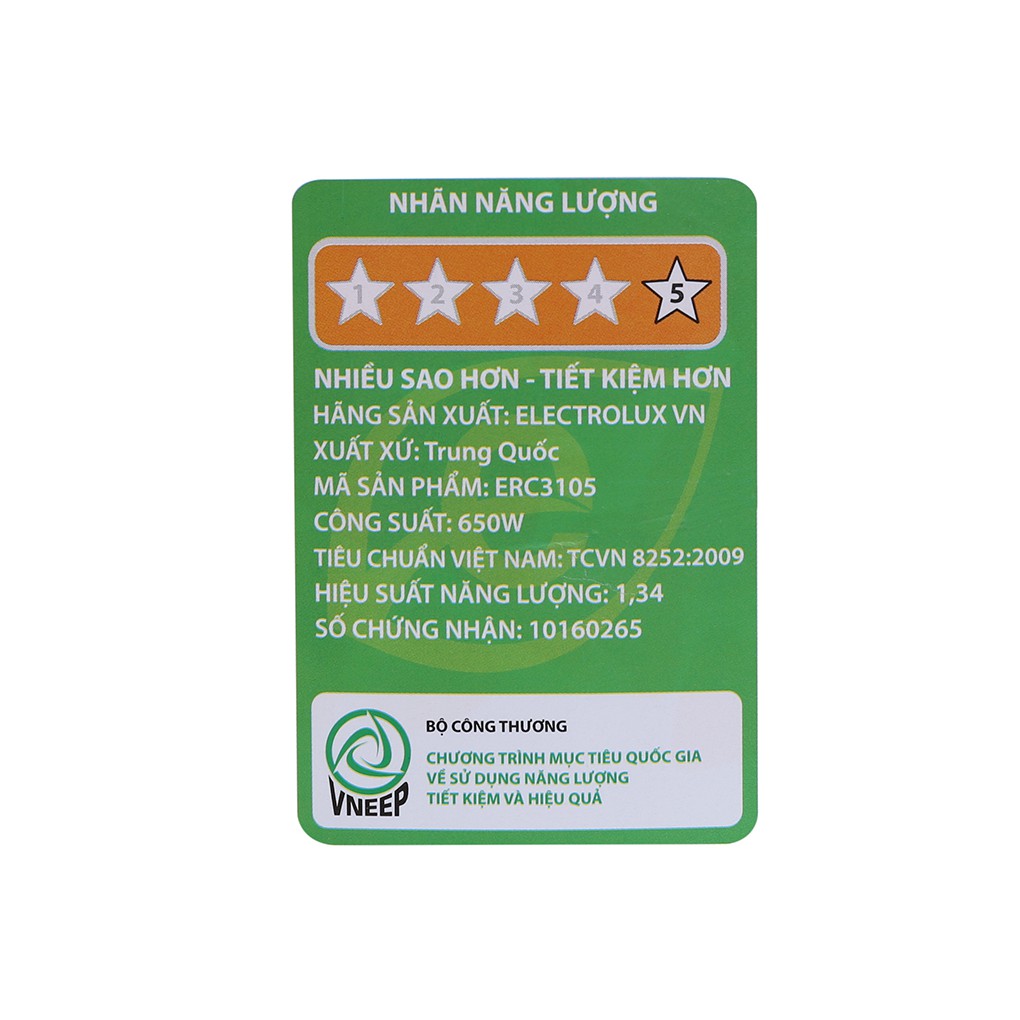 Nồi cơm điện Electrolux 1.8 lít ERC3105