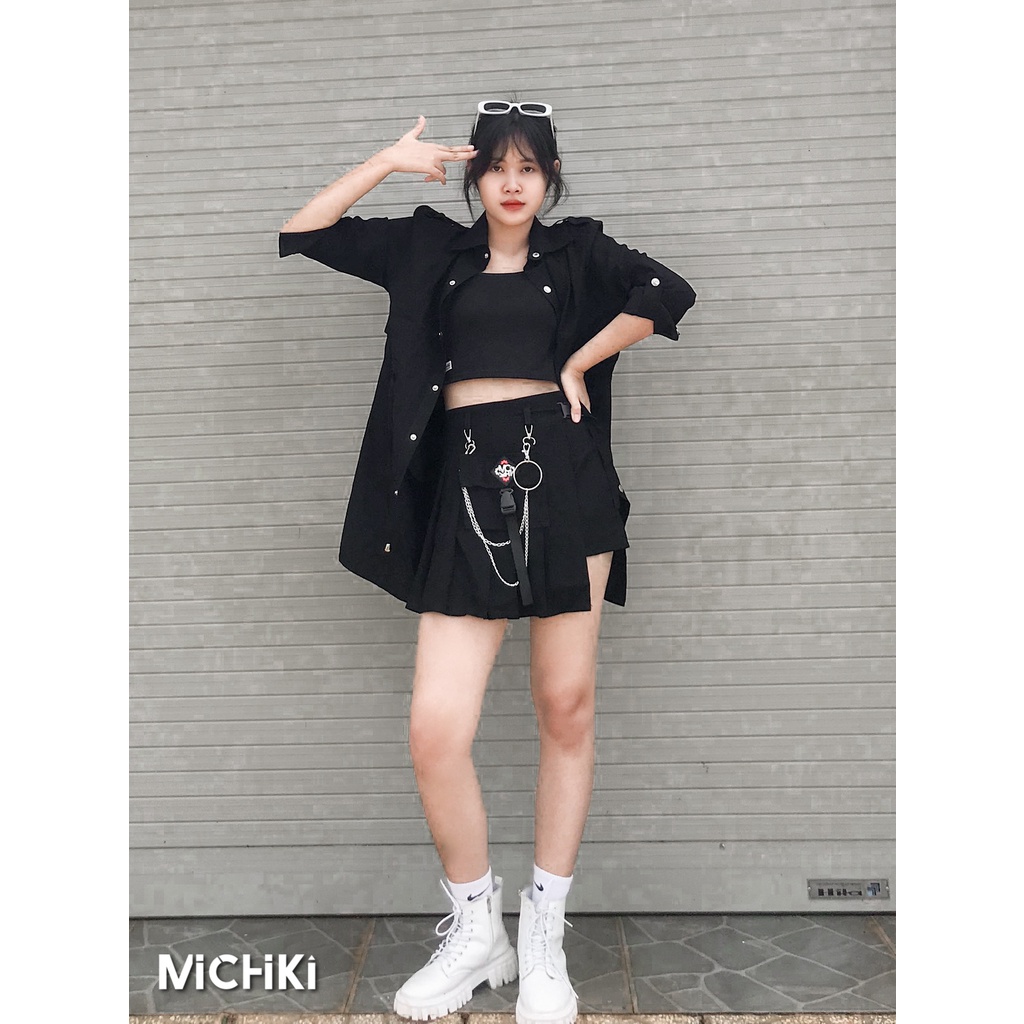 Áo sơ mi form dài Michiki phong cách Ulzzang - Hàng thiết kế cao cấp