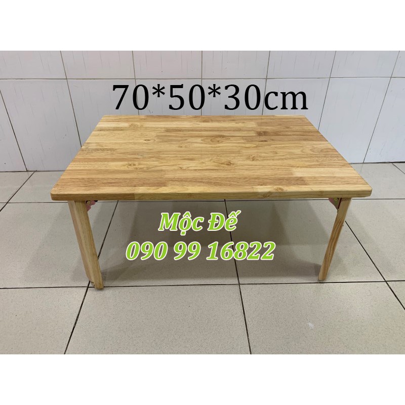 Bàn Trà Gỗ Cao Su Xếp Gọn MỘC ĐẾ Size 100x50cm - Ngồi Bệt Kiểu Nhật Hiện Đại Sang Trọng