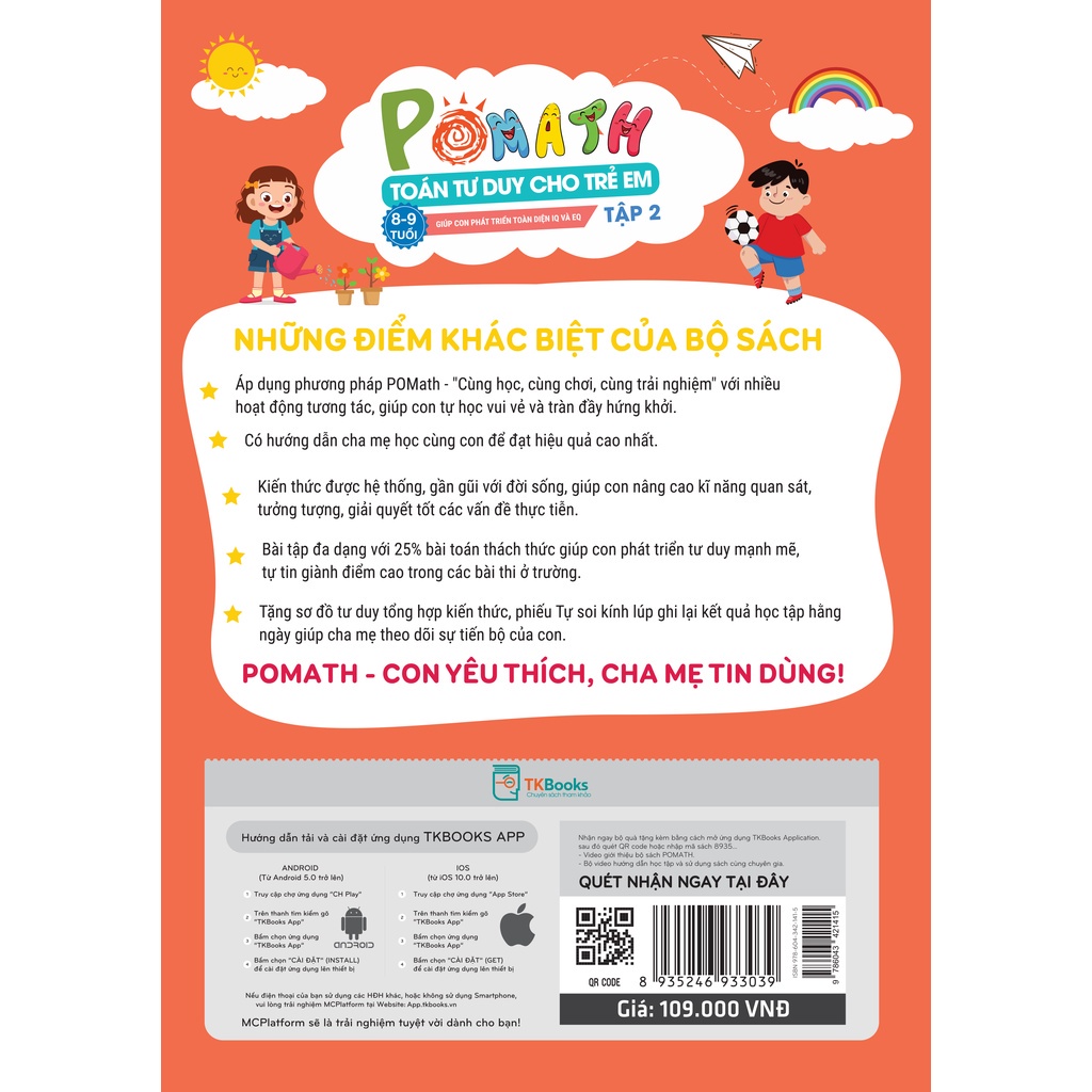 Sách - Combo Pomath Toán Tư Duy Cho Trẻ 8 - 9 Tuổi (Tập 1 + Tập 2)