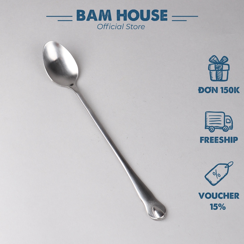 Muỗng cà phê dài inox Bam House cán giọt nước loại dày cao cấp MGN03 - Gia dụng bếp