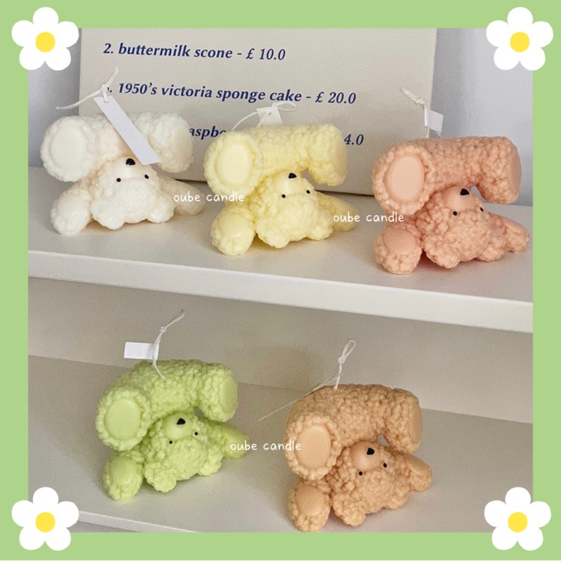 Nến Thơm Trang Trí Phòng Tinh Dầu Cao Cấp Tạo Hình Chú Gấu Nhào Lộn | Oube Candle NT108