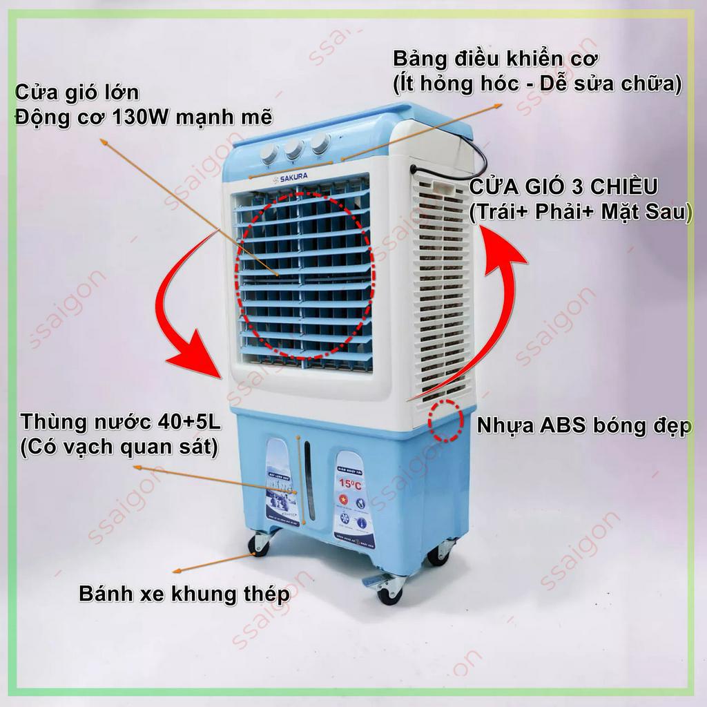 Quạt hơi nước mini 40 lít làm mát  SAKURA 2022 có tặng kèm đá khô - BH 2 năm