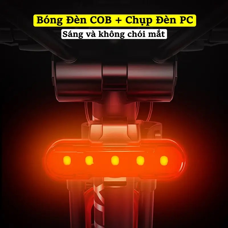 Đèn Hậu Xe Đạp Siêu Sáng, Đèn Led Xe Đạp X-TIGER Gắn Đuôi Xe Đạp 5 Bóng Led Cao Cấp Chính Hãng HANBIKE