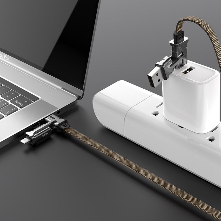 Dây sạc nhanh ip 4 trong 1 HOCO 60w - Cáp bọc dù 2 đầu typec to type c dùng cho iphone samsung xiaomi hocomall