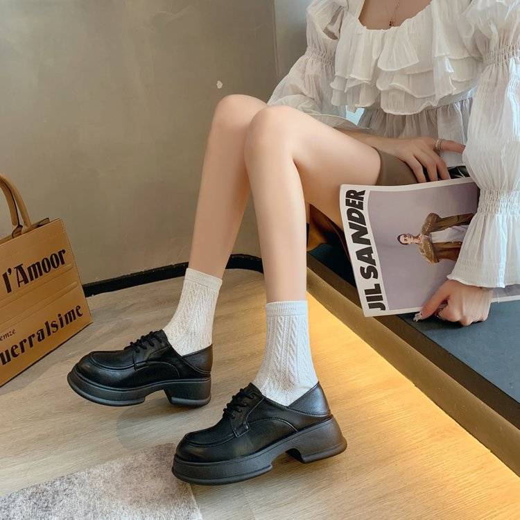 Giày Da Đế Dày Thời Trang Mùa Hè Phong Cách Retro Cho Nữ