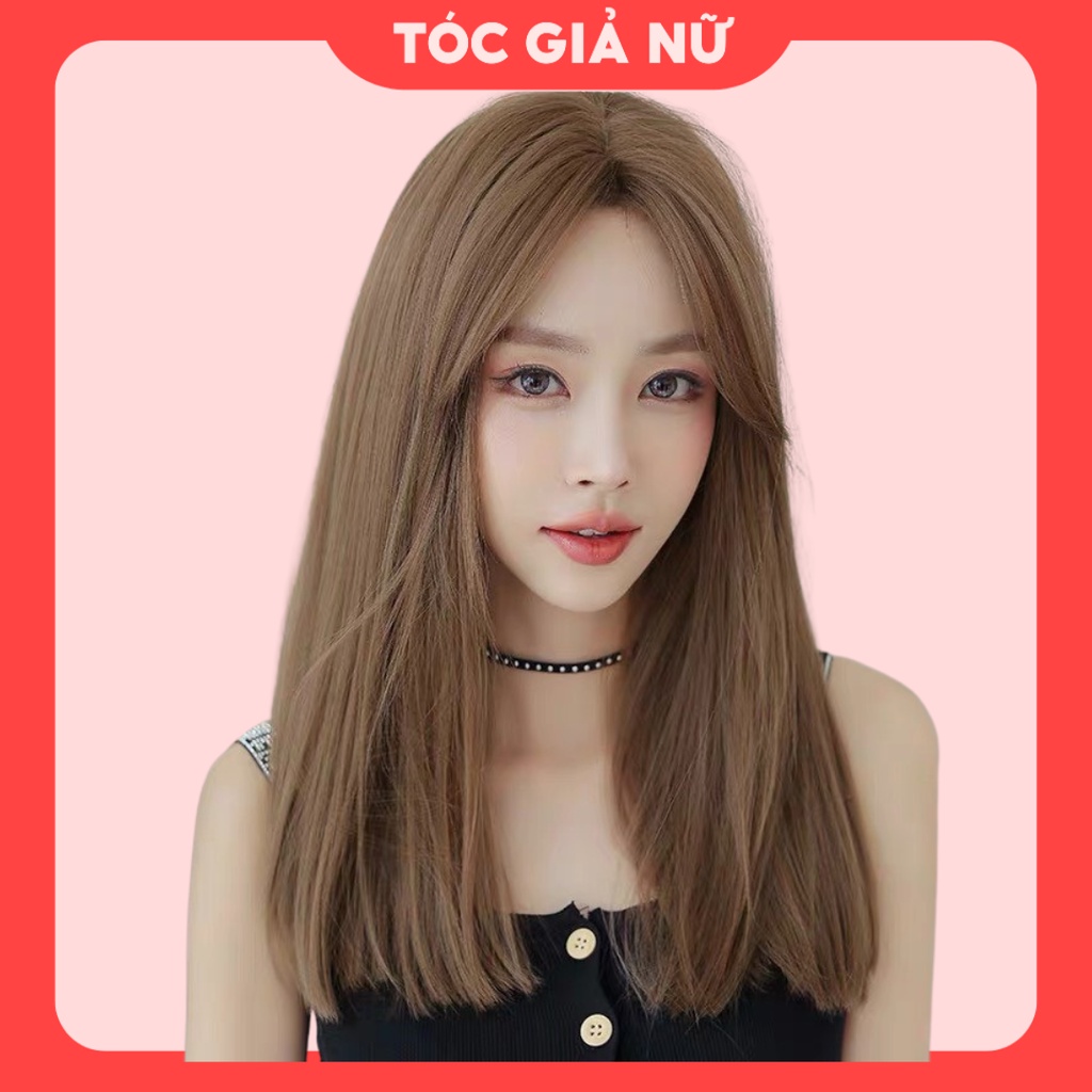 Tóc giả cả đầu thẳng ngắn mái bay phong cách Hàn Quốc mã 8314