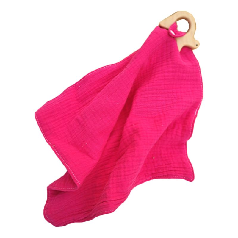 Yếm Ăn Cotton Có Vòng Nhẫn Hình Động Vật Cho Em Bé Mọc Răng