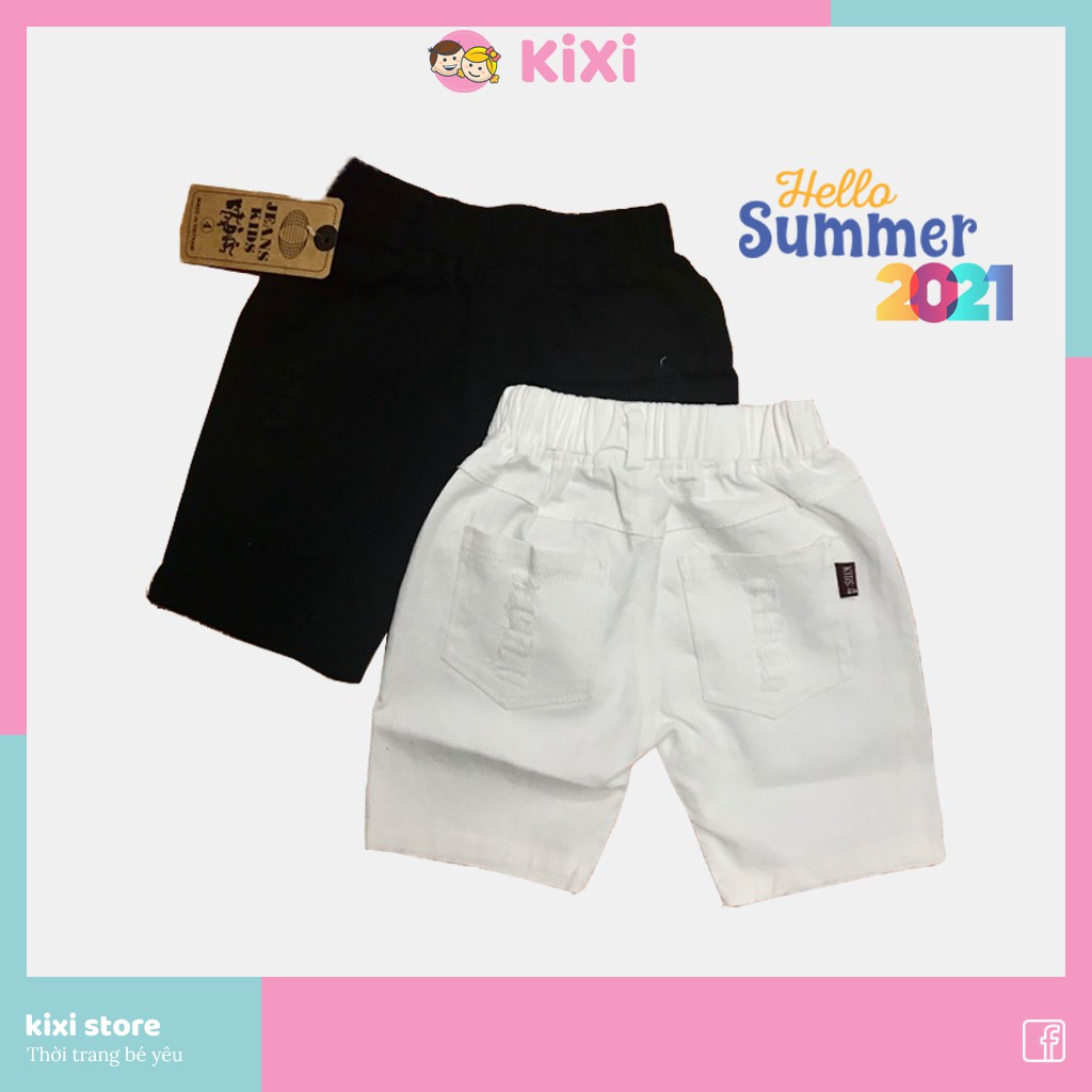 Quần short bé trai KiXi sooc kaki ống mài co dãn mềm đẹp quần đùi ngố cho bé trai size đại CMQS03