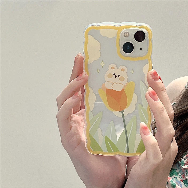 Ốp lưng iphone Ốp Điện Thoại Họa Tiết Hoạt Hình Chú Gấu &amp; Hoa Xinh Xắn Cho iphone13Promax xsmax 12 iphone / xs / 7 / 8 / Pro / Max / Mini-14 Dinuo case