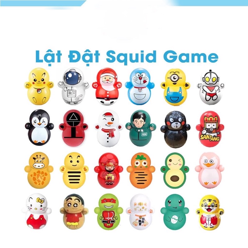 Lật Đật mini giá rẻ nhất Hình Squid Game Và Doaremon Dễ Thương Siêu Đáng Yêu Đồ Chơi Cho Bé.