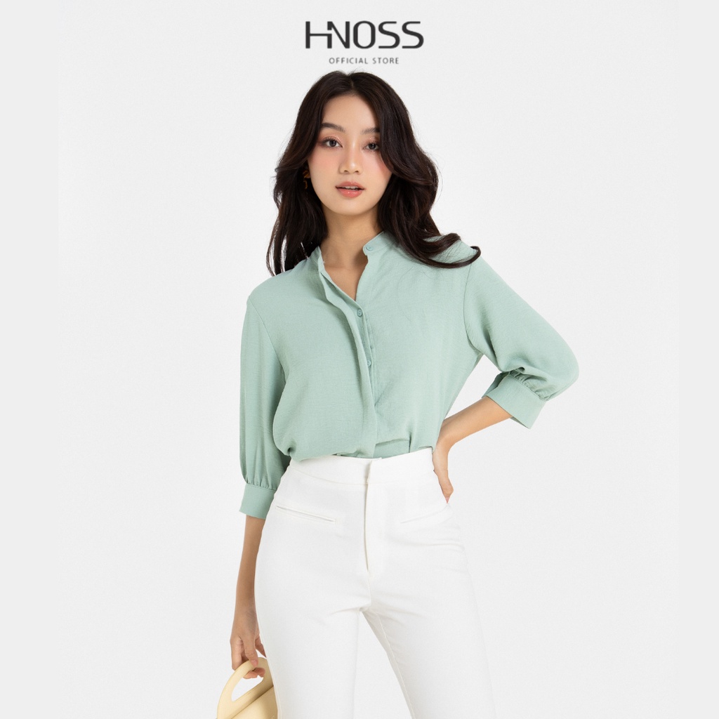 Áo Sơmi Thời Trang Nữ HNOSS Tay Cột Nơ HNAKI053