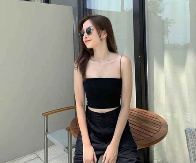 Áo 2 dây sợi bún croptop