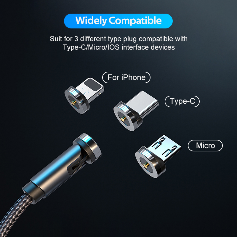 360 degree / 540 degree rotating magnet charging cable for Android phone