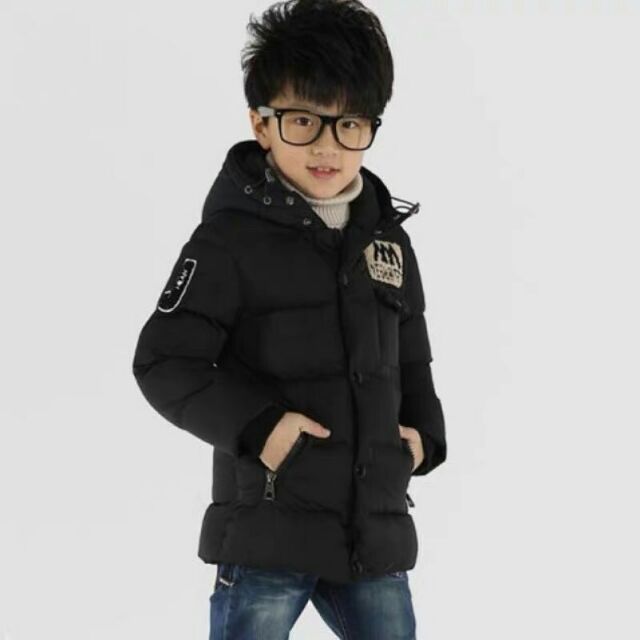 Áo khoác phao dáng dài cho bé trai size đại siêu ấm