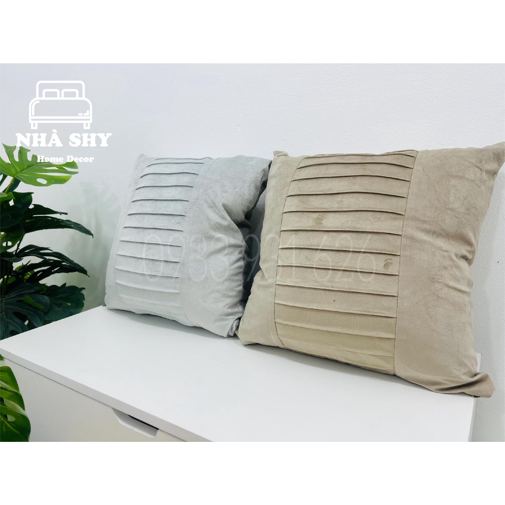 GỐI TỰA SOFA NỈ NHUNG HỌA TIẾT ZICZAC SIZE 45X45CM