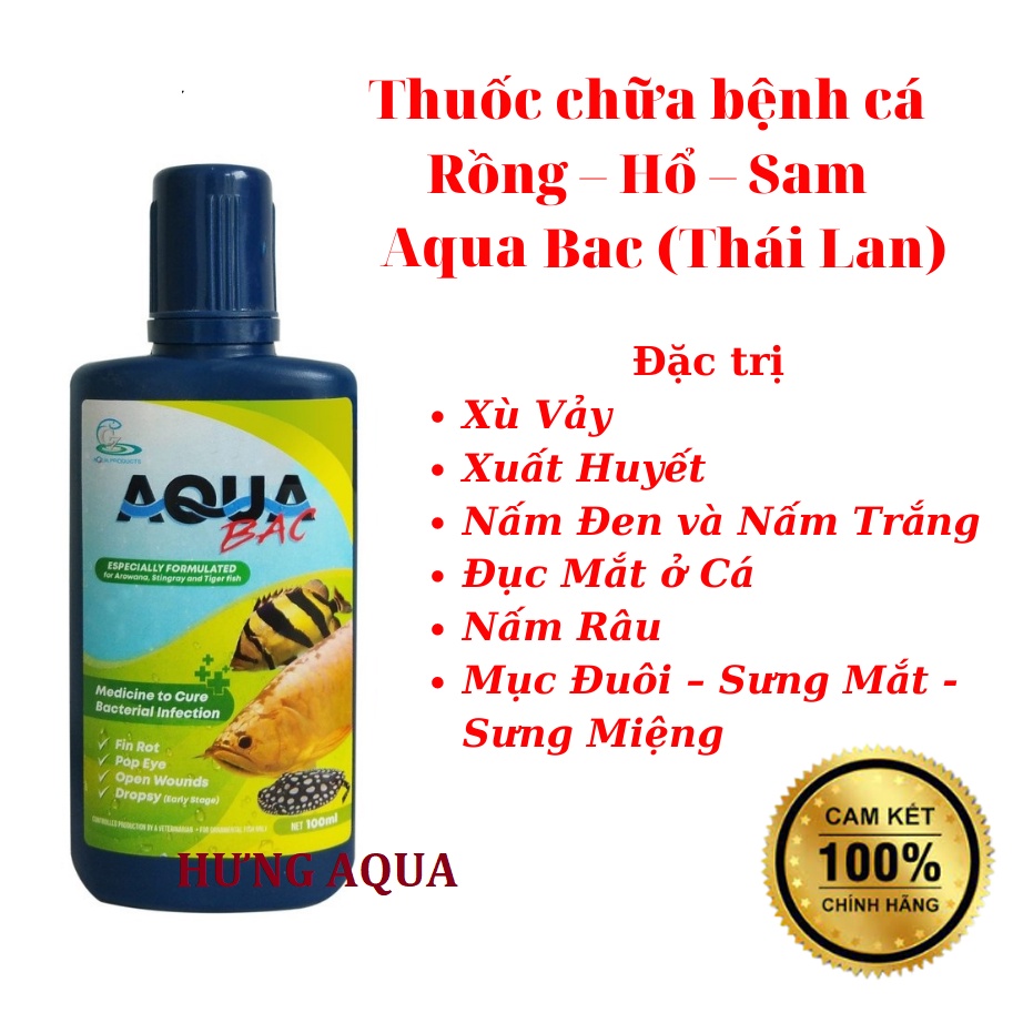 Thuốc chữa bệnh cho cá rồng, cá hổ, cá Sam Aqua BAC - CZ12 nhập khẩu Thái Lan (chính hãng)