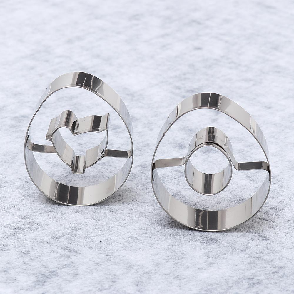 YOLA Khuôn Inox Làm Bánh &amp; Trứng Phục Sinh Hình Bướm &amp; Thỏ Phục Sinh