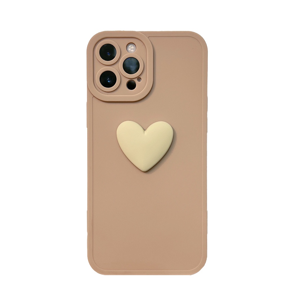 Ốp điện thoại TPU dẻo hình trái tim màu trơn cho iPhone 11 Pro Max X Xr Xs Max 7 8 Plus Se 2020 12 pro max 12 mini