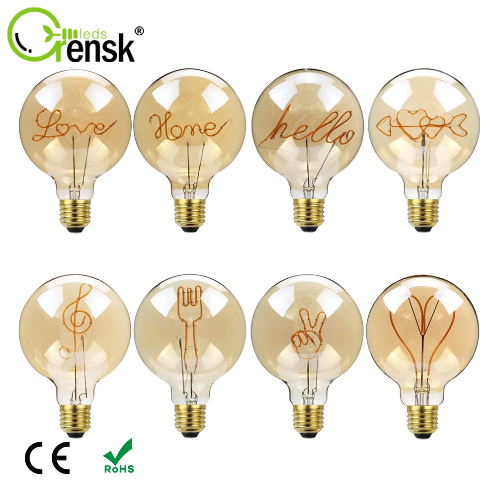 Bóng Đèn Led Dây Tóc G125 4W 220V E27 220V Siêu Ấm 2200K Phong Cách Vintage Bóng đèn trang trí