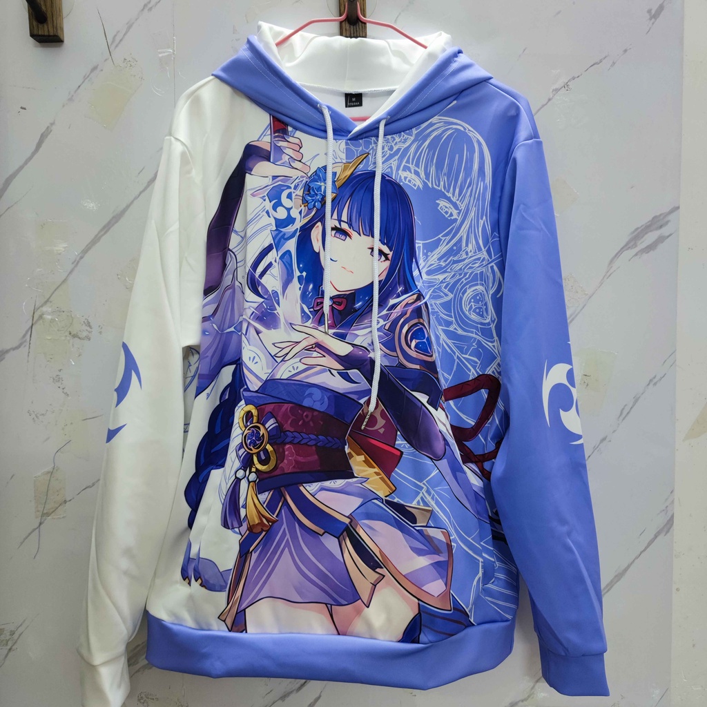 Áo hoodie dáng rộng in hình anime Genshin Impact Raiden Shogun Baal thời trang mùa thu mới dành cho nam nữ | BigBuy360 - bigbuy360.vn