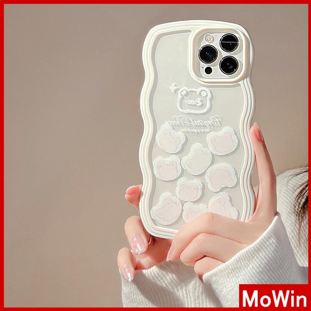 Ốp điện thoại gợn silicon 2 trong 1 in gấu thích hợp cho iPhone 11 Pro Max 13 Pro Max 12 Pro Max 7Plus xr XS Max