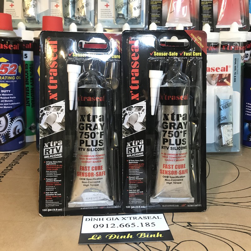 Keo tạo gioăng chịu nhiệt Xtraseal 750°F Gray RTV Silicone 300gr