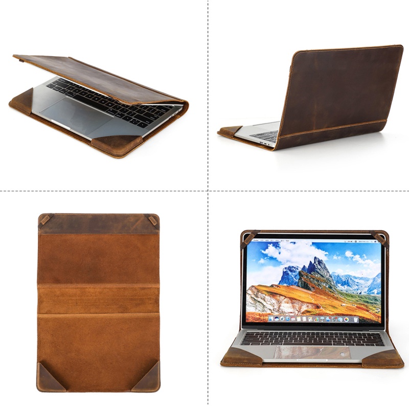 Túi đựng laptop CONTACT'S bằng da bảo vệ cho Apple Macbook Pro Air 13.3 15.4 Inch