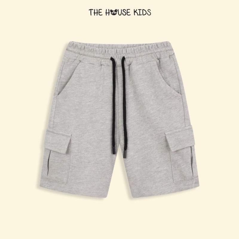 Quần Đùi Bé Trai Quần Short Trẻ Em Cao Cấp THE HOUSE KIDS Ghi Dây Đen