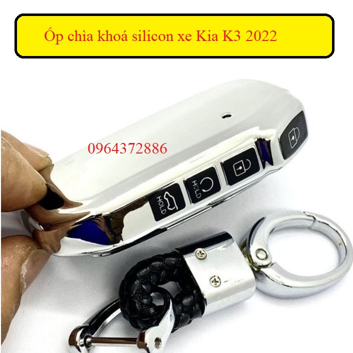 Ốp chìa khóa xe Kia Cerato, K3 2022 mẫu silicon tráng gương