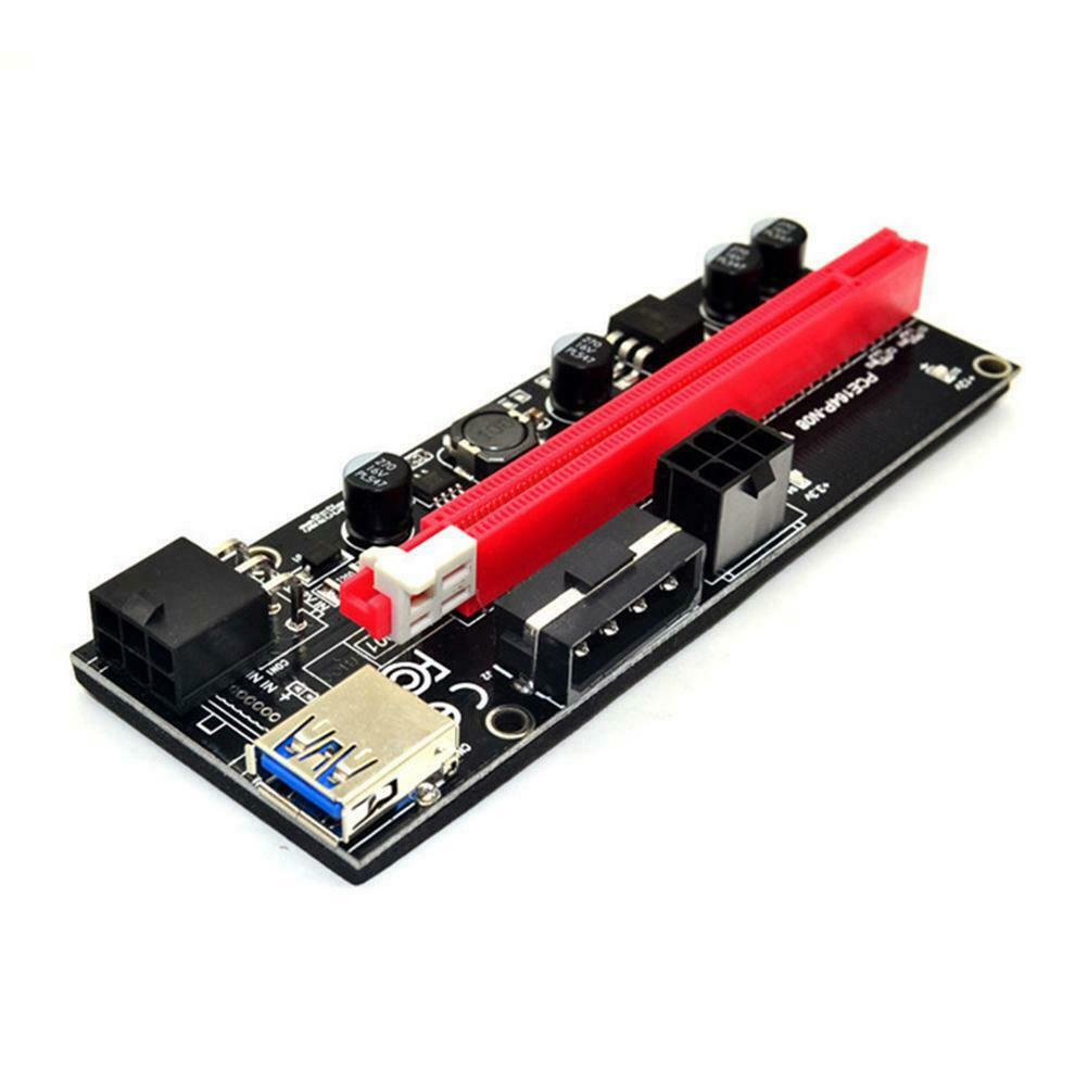 PCI-E 1X To 16X Graphics Extension Cable Dual 6Pin Pcie Power Card Supply Adapter V4R2