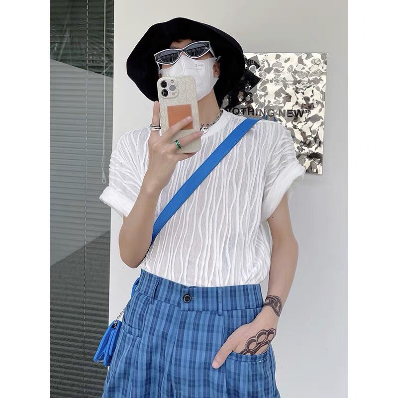 Áo thun nam tay lỡ vải Sóng nổi 3D Ripples Luxury