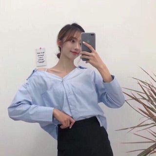 Áo sơmi thêu vai (HS)
