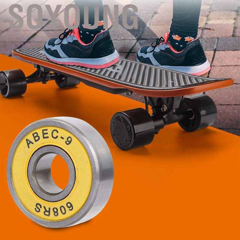 Soyoung Skateboard Bearings Pack of 8 Slime ABEC-7/9 608RS Scooter Ball Kit