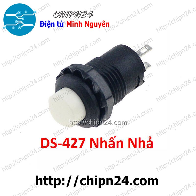 [2 CÁI] (KG1) Nút nhấn Nhả DS-427 Trắng (Đường kính 12MM)