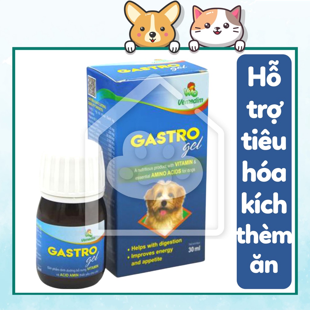 Vemedim Gastro Gel dinh dưỡng vitamin, acid amin phục hồi hệ tiêu hóa chó mèo - Bivido