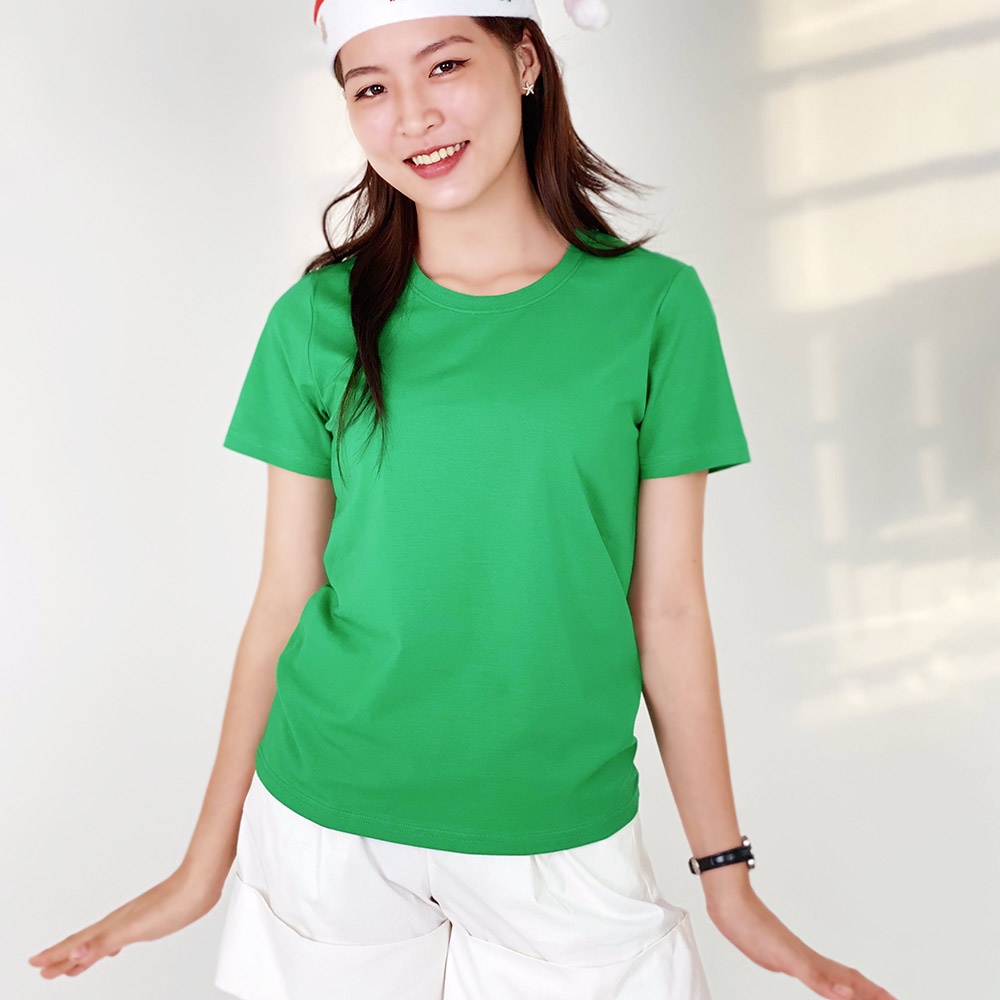 Áo thun nữ trơn cổ tròn TOLI, chất cotton 4 chiều mềm mịn, co dãn, form suông cơ bản [NHIỀU MÀU]