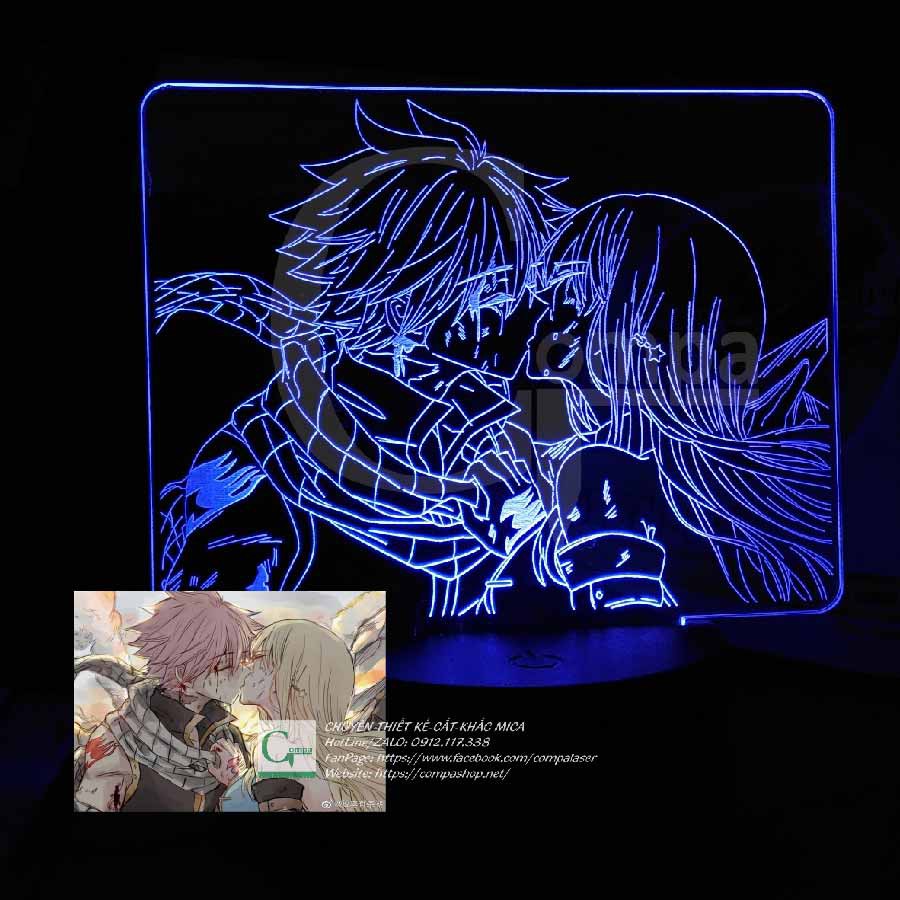 [ĐÈN LED 3D SIÊU ĐẸP] Đèn Ngủ Fairy Tail Natsu Dragneel x Lucy Heartfilia AFRT9902 16 màu sắc tùy chỉnh