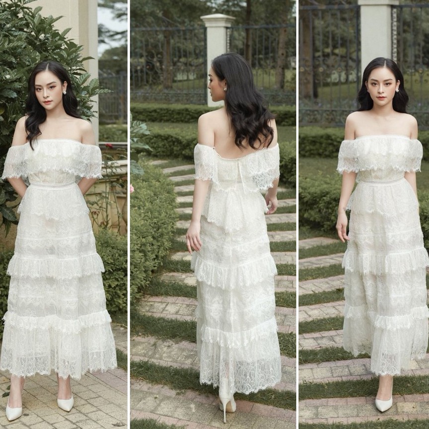 Đầm maxi dự tiệc thiết kế trễ vai sang trọng Luna