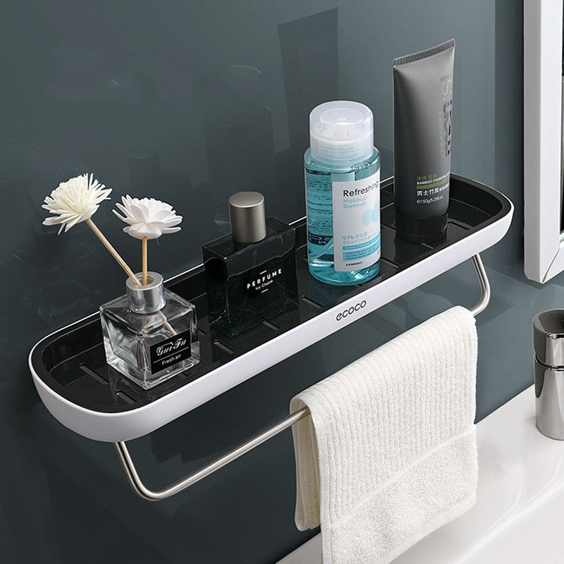 Kệ nhà tắm, kệ nhà bếp đa năng dán cường lực cao cấp Ecoco  lắp đặt dán tường không cần khoan