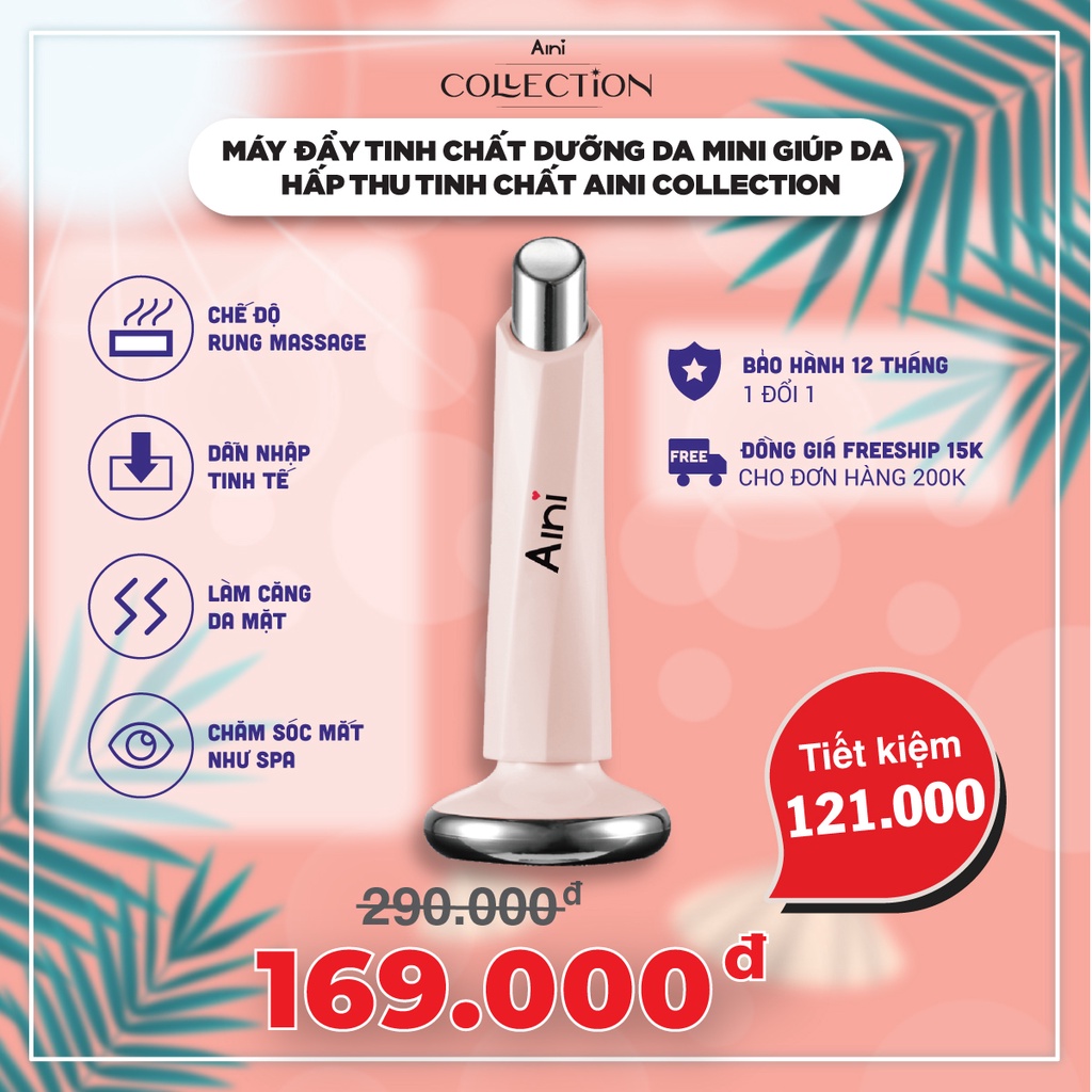 Máy đẩy tinh chất dưỡng da mini giúp da hấp thu tinh chất AINI COLLECTION - Hàng chính hãng Aini Việt Nam